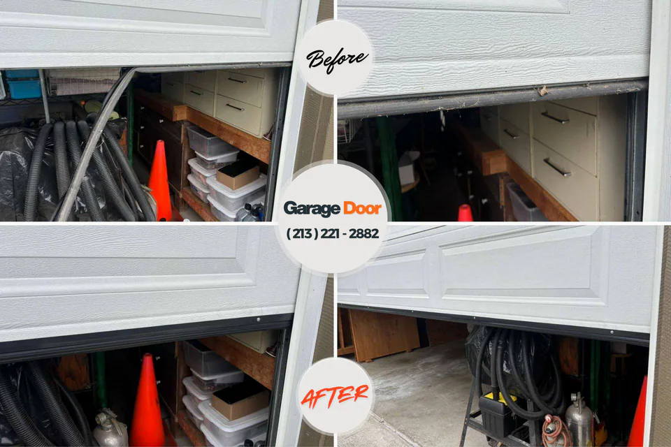 Before and after: garage door repair Lisle, IL